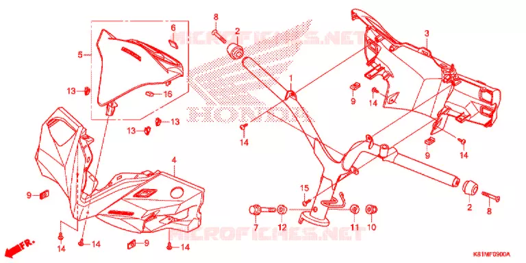 GUIDON - CARENAGE Honda SCOOTER 110 BEAT 2018  ACH110CBFJ