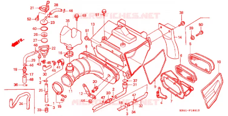 FILTRE A AIR (2) (RH/R3J/RK/RL/R3L) Honda MOTO 250 XL 1990  XLR250R3L