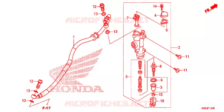 MAITRE CYLINDRE DE FREIN ARRIERE Honda MOTO 250 CRF 2018  CRF250RJ