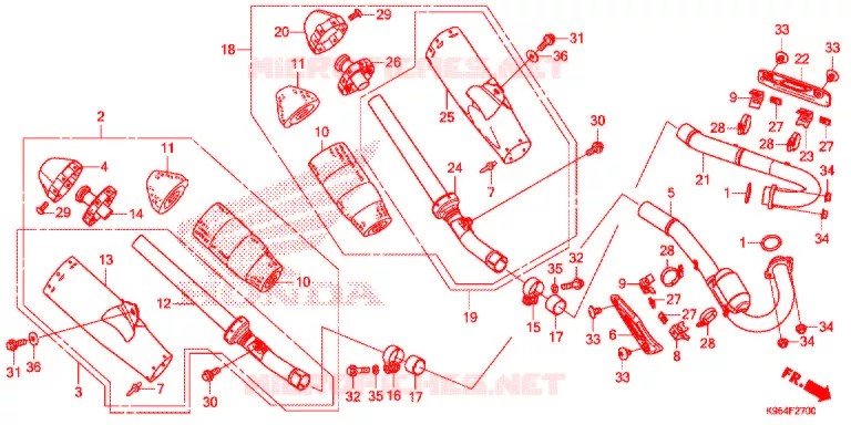 SILENCIEUX D'ECHAPPEMENT Honda MOTO 250 CRF 2018  CRF250RJ