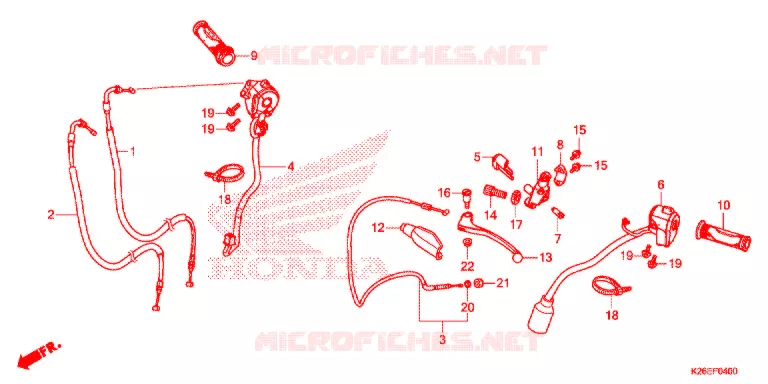 LEVIER DE GUIDON - CABLE - COMMODO Honda MOTO 125 MSX 2018  MSX125AJ