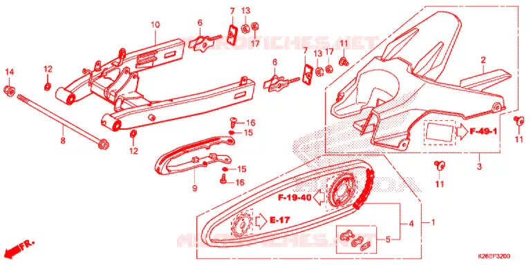 BRAS OSCILLANT Honda MOTO 125 MSX 2019  MSX125AJ