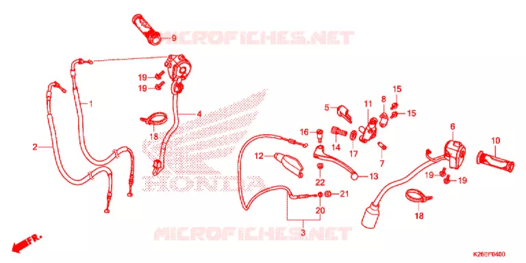 LEVIER DE GUIDON - CABLE - COMMODO Honda MOTO 125 MSX 2019  MSX125J_CA