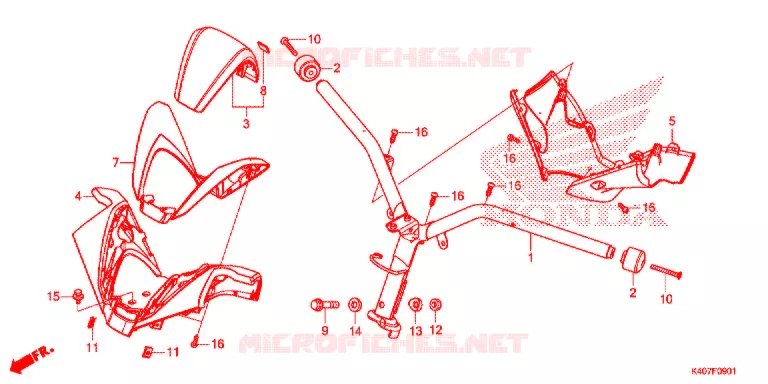 GUIDON - CARENAGE (NSS125ADK) Honda SCOOTER 125 FORZA 2019  NSS125ADK