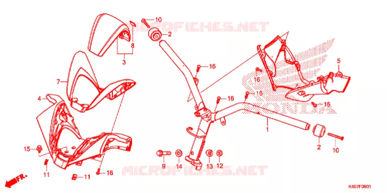 GUIDON - CARENAGE (NSS125ADK) Honda SCOOTER 125 FORZA 2019  NSS125ADK