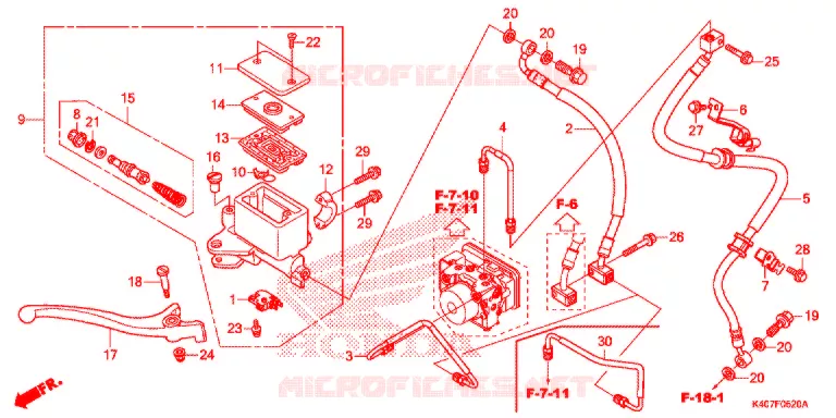 MAITRE CYLINDRE DE FREIN AVANT (ABS) Honda SCOOTER 125 FORZA 2019  NSS125ADK