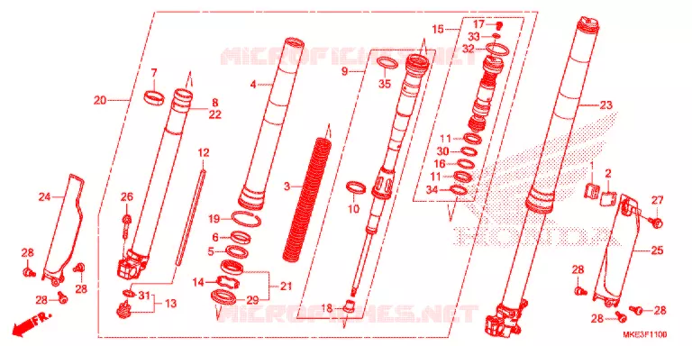 FOURCHE Honda MOTO 450 CRF 2018  CRF450RJ