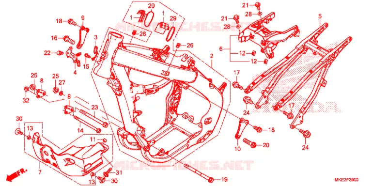 CADRE Honda MOTO 450 CRF 2018  CRF450RJ