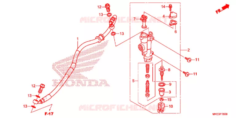 MAITRE CYLINDRE DE FREIN ARRIERE Honda MOTO 450 CRF 2018  CRF450RJ