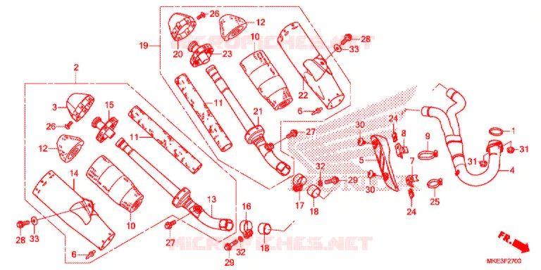 SILENCIEUX D'ECHAPPEMENT Honda MOTO 450 CRF 2018  CRF450RJ