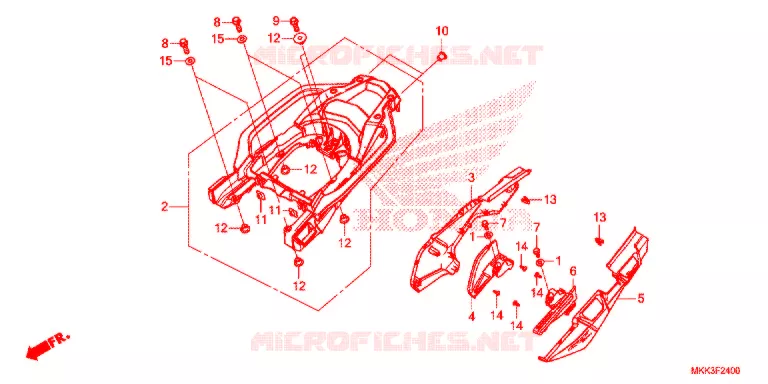 COUVERCLE LATERAL - PORTE BAGAGE ARRIERE (CRF1000A/AL/D/DL) Honda MOTO 1000 AFRICA-TWIN 2018  CRF1000DJ