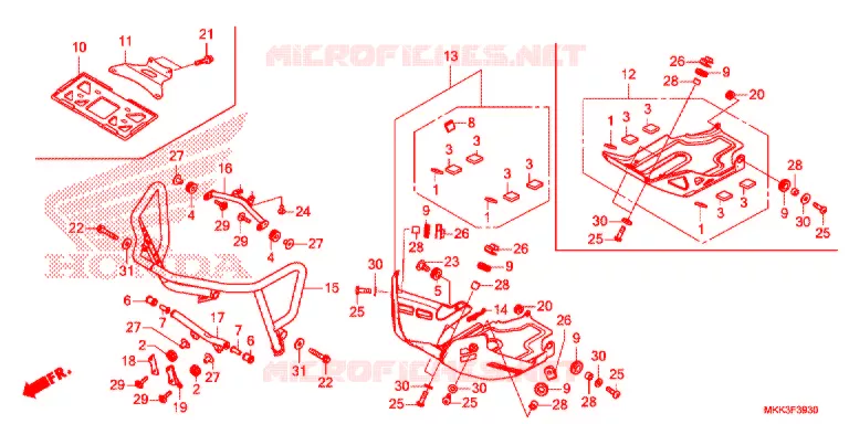 FRONT SIDE PIPE/SKID PLATE Honda MOTO 1000 AFRICA-TWIN 2018  CRF1000DJ