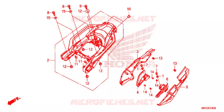 COUVERCLE LATERAL - PORTE BAGAGE ARRIERE (CRF1000A/AL/D/DL) Honda MOTO 1000 AFRICA-TWIN 2018  CRF1000DJ