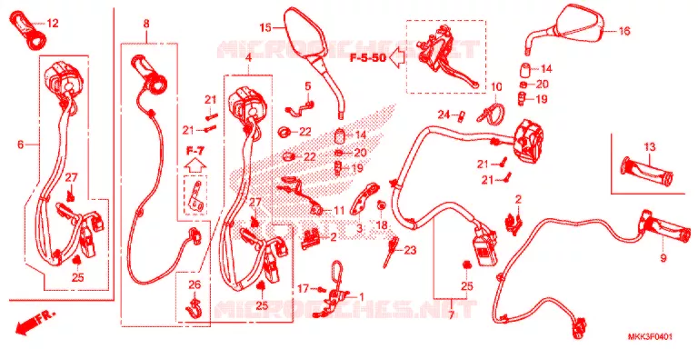 COMMODO - LEVIER - CABLE (CRF1000D/D2/DL/DL2) Honda MOTO 1000 AFRICA-TWIN 2019  CRF1000DJ