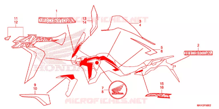 AUTOCOLLANTS (3) Honda MOTO 1000 AFRICA-TWIN 2021  CRF1000AJ