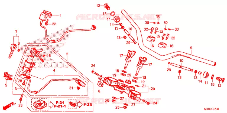 GUIDON - TE DE FOURCHE Honda MOTO 1000 AFRICA-TWIN 2019  CRF1000AJ