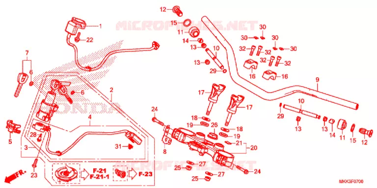 GUIDON - TE DE FOURCHE Honda MOTO 1000 AFRICA-TWIN 2018  CRF1000AJ