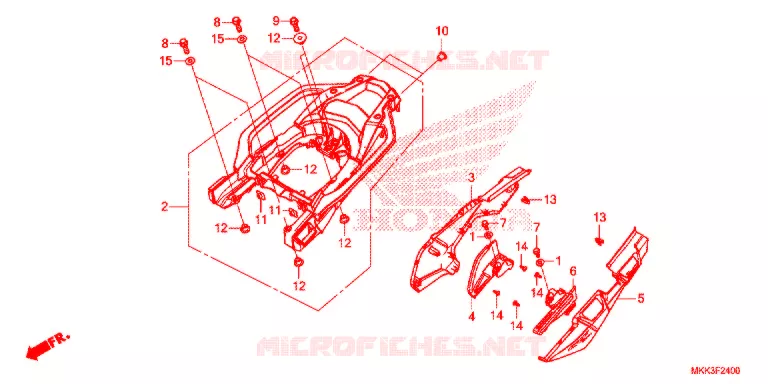 COUVERCLE LATERAL - PORTE BAGAGE ARRIERE (CRF1000A/AL/D/DL) Honda MOTO 1000 AFRICA-TWIN 2020  CRF1000AJ