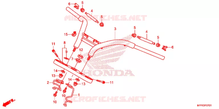GUIDON - TE DE FOURCHE (VT1300CXA) Honda MOTO 1300 VT 2017  VT1300CXAH