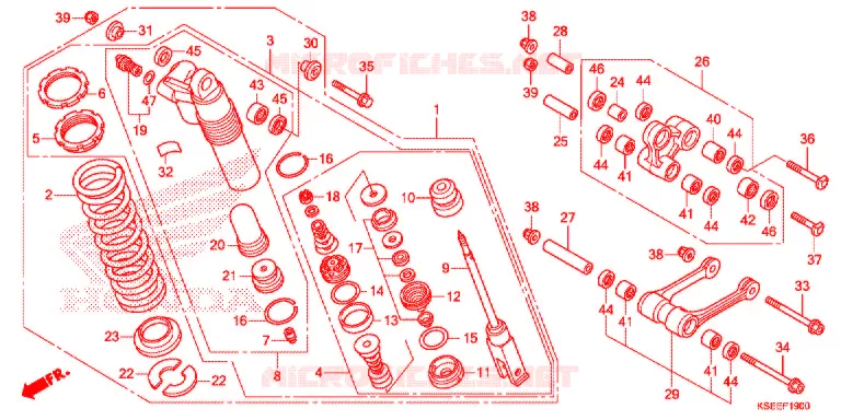 AMORTISSEUR ARRIERE Honda MOTO 150 CRF 2020  CRF150RBJ
