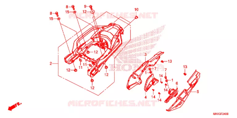COUVERCLE LATERAL - PORTE BAGAGE ARRIERE (CRF1000A/AL/D/DL) Honda MOTO 1000 AFRICA-TWIN 2018  CRF1000DLJ