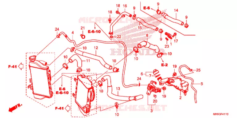 FLEXIBLE DE RADIATEUR/TUYAU D'EAU Honda MOTO 1000 AFRICA-TWIN 2018  CRF1000DLJ