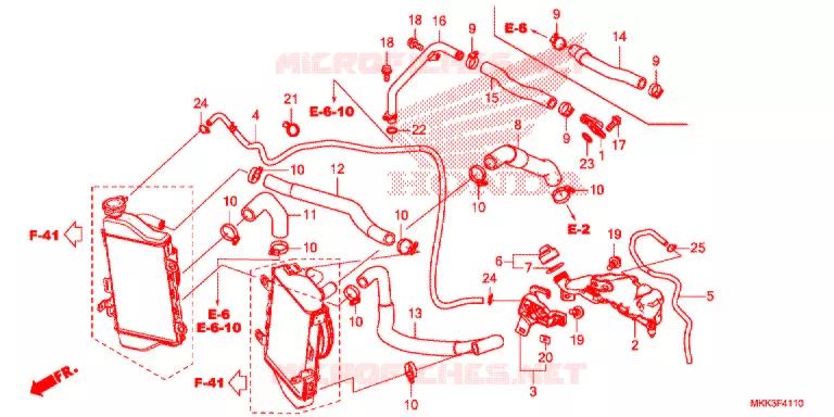 FLEXIBLE DE RADIATEUR/TUYAU D'EAU Honda MOTO 1000 AFRICA-TWIN 2018  CRF1000DL2J
