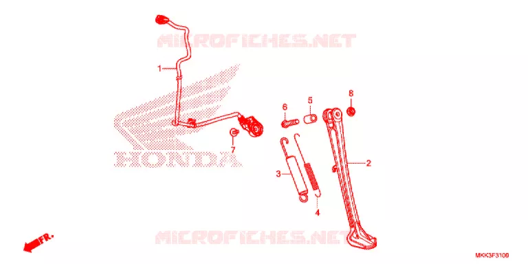 BEQUILLE LATERALE Honda MOTO 1000 AFRICA-TWIN 2018  CRF1000ALJ