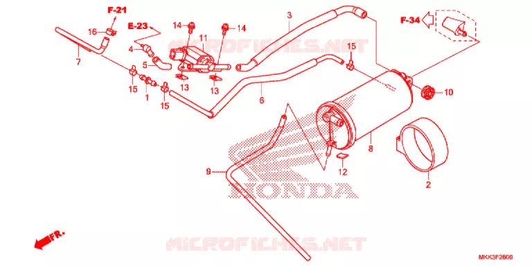 SYSTÈME DE RECYCLAGE DES GAZ Honda MOTO 1000 AFRICA-TWIN 2018  CRF1000ALJ
