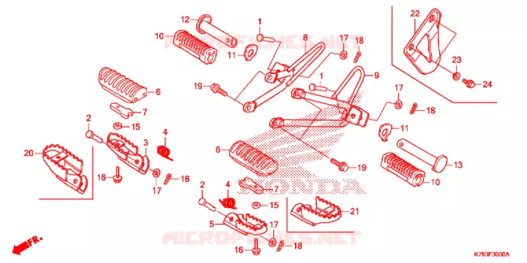 REPOSE PIED Honda MOTO 190 XR 2018  XR190LH
