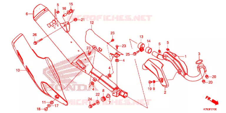 SILENCIEUX D'ECHAPPEMENT Honda MOTO 190 XR 2017  XR190LH