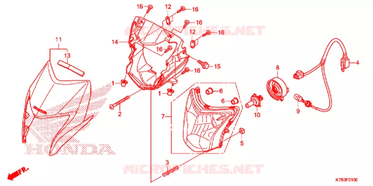 PHARE Honda MOTO 190 XR 2023  XR190LH