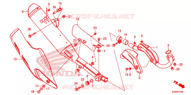 SILENCIEUX D'ECHAPPEMENT Honda MOTO 190 XR 2023  XR190LH