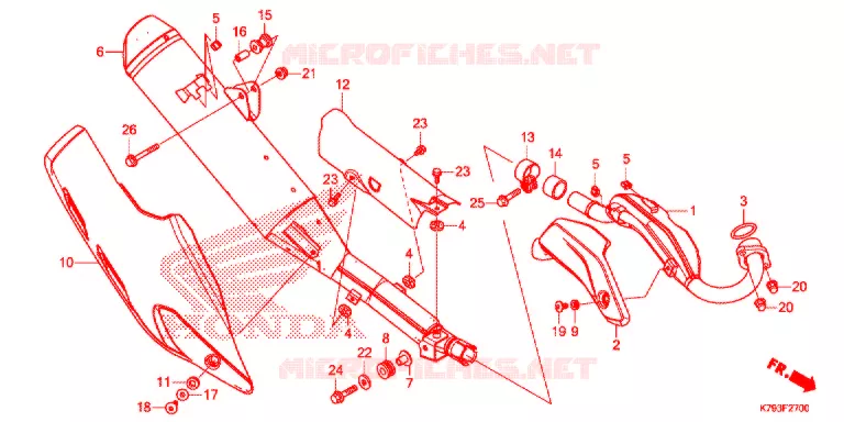 SILENCIEUX D'ECHAPPEMENT Honda MOTO 190 XR 2018  XR190LH