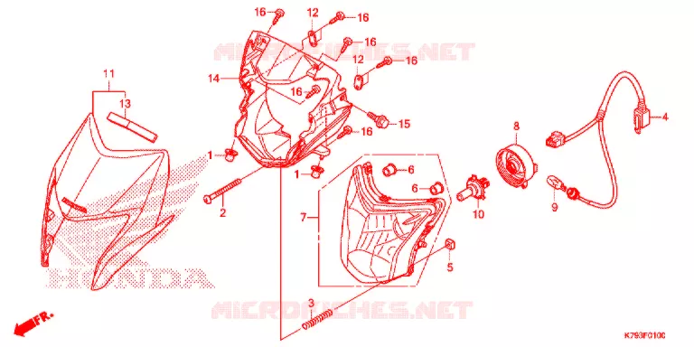 PHARE Honda MOTO 190 XR 2018  XR190CTH
