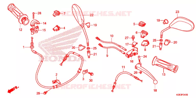 LEVIER DE GUIDON - CABLE - COMMODO Honda SCOOTER 125 SH 2019  ANC125H