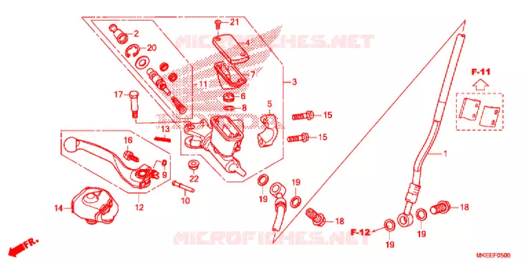 MAITRE CYLINDRE DE FREIN AVANT Honda MOTO 450 CRF 2019  CRF450RK
