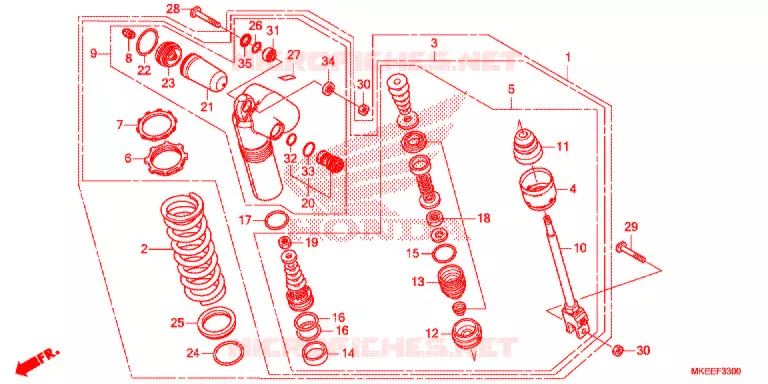 AMORTISSEUR ARRIERE Honda MOTO 450 CRF 2019  CRF450RXK