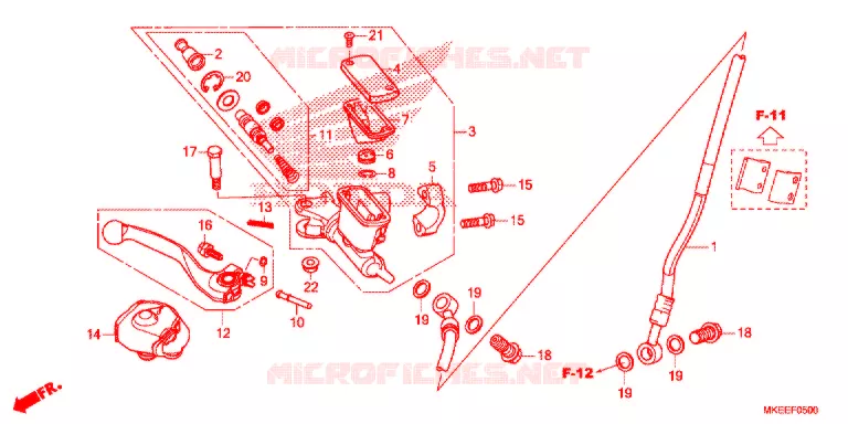 MAITRE CYLINDRE DE FREIN AVANT Honda MOTO 450 CRF 2020  CRF450RXK