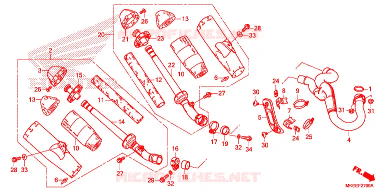 SILENCIEUX D'ECHAPPEMENT Honda MOTO 450 CRF 2019  CRF450RXK