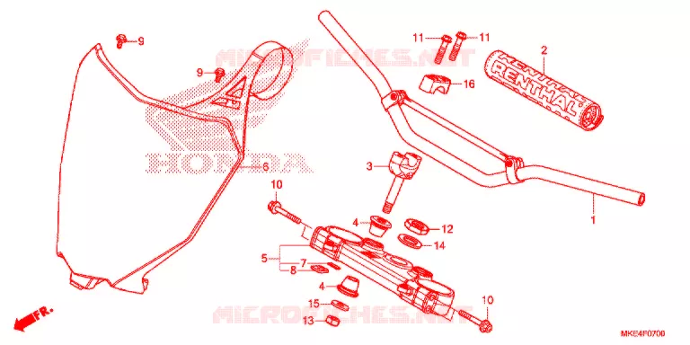 GUIDON - TE DE FOURCHE Honda MOTO 450 CRF 2018  CRF450RJ