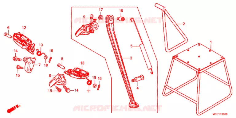 REPOSE PIED - BEQUILLE Honda MOTO 450 CRF 2018  CRF450RJ