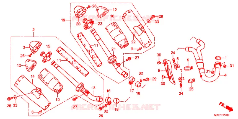 SILENCIEUX D'ECHAPPEMENT Honda MOTO 450 CRF 2018  CRF450RJ