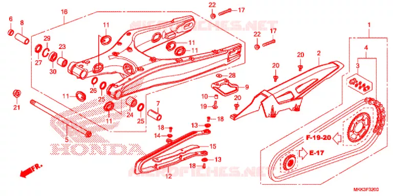 BRAS OSCILLANT Honda MOTO 1000 AFRICA-TWIN 2018  CRF1000D2J