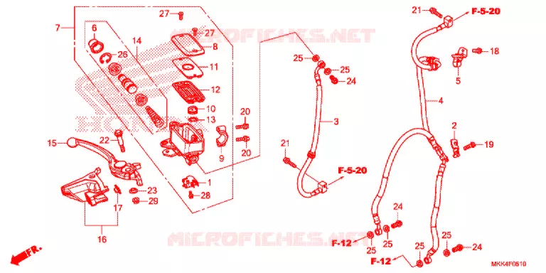 MAITRE CYLINDRE DE FREIN AVANT Honda MOTO 1000 AFRICA-TWIN 2018  CRF1000A2J