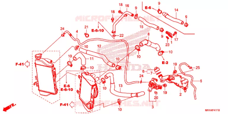 FLEXIBLE DE RADIATEUR/TUYAU D'EAU Honda MOTO 1000 AFRICA-TWIN 2018  CRF1000D2J