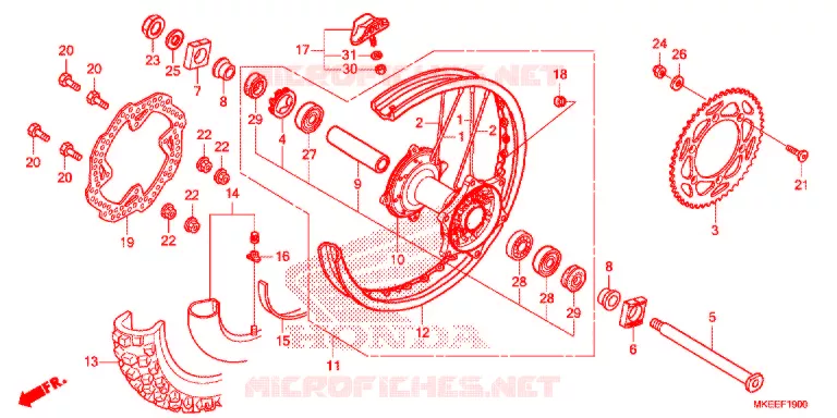 ROUE ARRIERE Honda MOTO 150 CRF 2018  CRF150RBJ