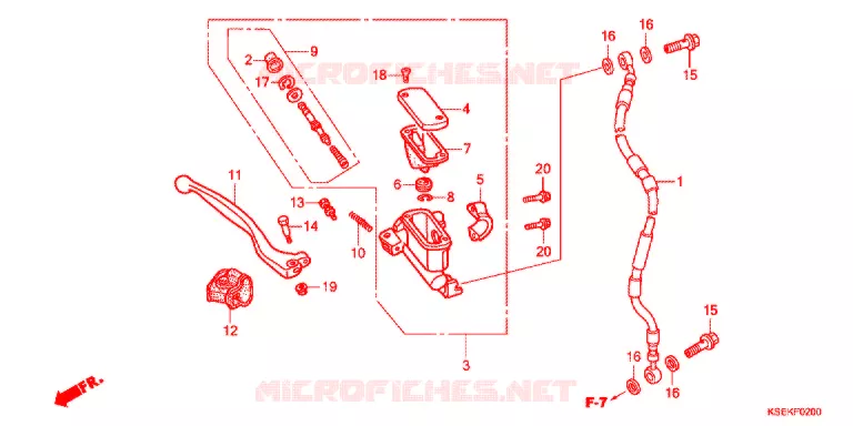 MAITRE CYLINDRE DE FREIN AVANT Honda MOTO 150 CRF 2018  CRF150RBJ