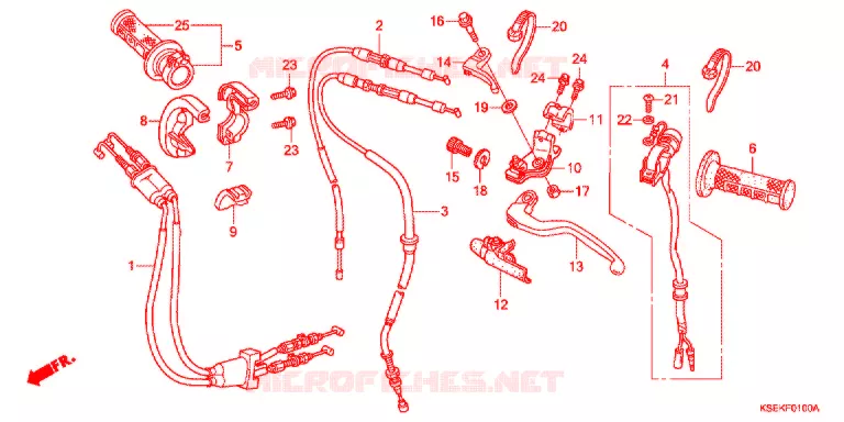 LEVIER DE GUIDON - CABLE - COMMODO Honda MOTO 150 CRF 2021  CRF150RJ