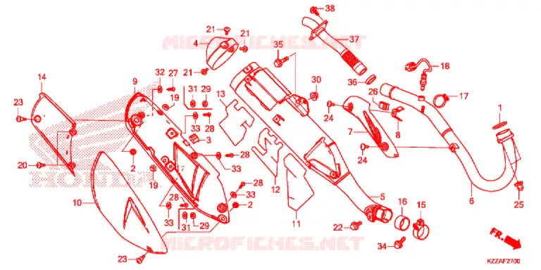 SILENCIEUX D'ECHAPPEMENT Honda MOTO 250 CRF 2018  CRF250LAJ
